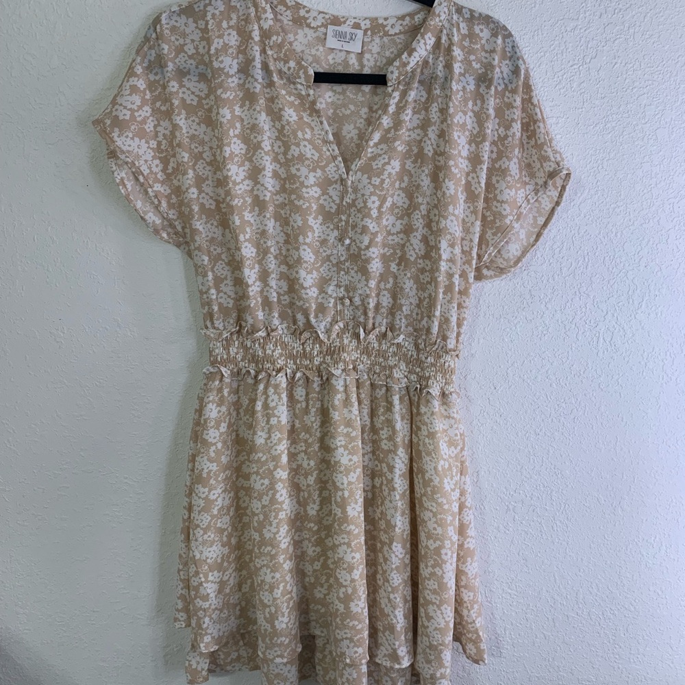 Floral Beige Dress